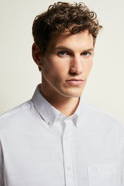 Short-Sleeved, Button-Down Sport Shirt in White