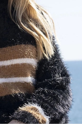 Mock Neck Eyelash Sweater in 2 Colors