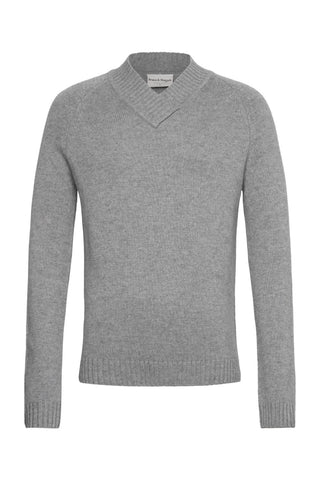 Douglas V-Neck Lambswool-Blend Sweater in 2 Colours