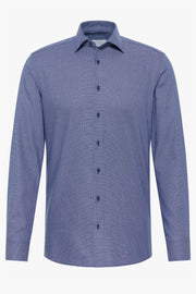 Long-Sleeved, Modern-Fit Shirt in Navy Structured