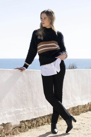 Mock Neck Eyelash Sweater in 2 Colors