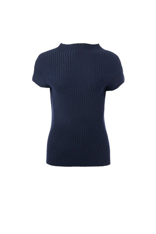 Cap-Sleeved Ribbed Pullover in 2 Colours