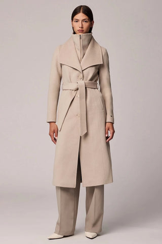 Ilana Slim-Fit Wool Coat With Bib Collar in 2 Colours