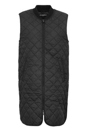 Long Diamond-Quilt Vest in 2 Colours