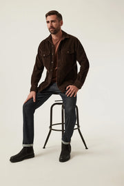 Cool Tapered-Legged Jeans in Dark Blue Selvedge