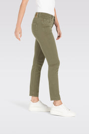 Rich Slim Cotton Pants in Olive Night