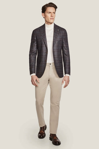 Conway Single-Breasted Sport Jacket in Blue Tone-on-Tone Check