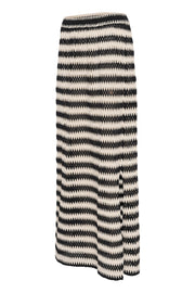 Molin Long Lace Skirt in Black-and-Broken-White Stripe