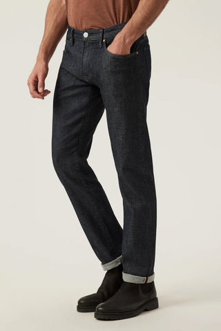 Cool Tapered-Legged Jeans in Dark Blue Selvedge