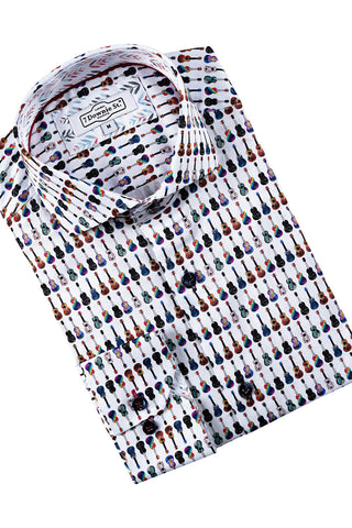 Long-Sleeved Shirt in Guitar Print