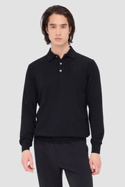 Three-Button Merino Polo Sweater in 2 Colours