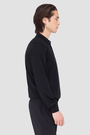 Three-Button Merino Polo Sweater in 2 Colours