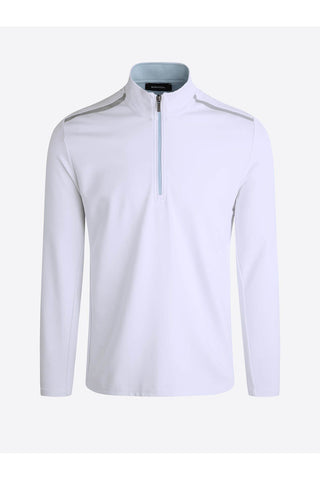 Long-Sleeved Quarter Zip Mock Neck Pullover in 2 Colours