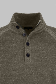 Hidden Zipper Button Closure Quarter Zip Sweater in 2 Colours