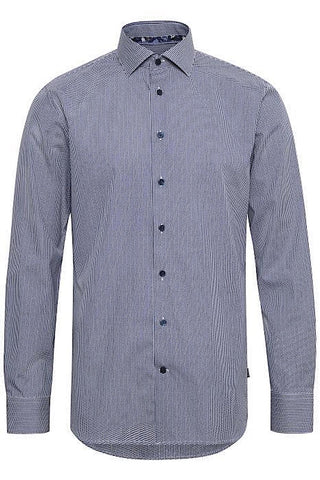 Moreso Long-Sleeved Shirt in Dark Navy and Chambray