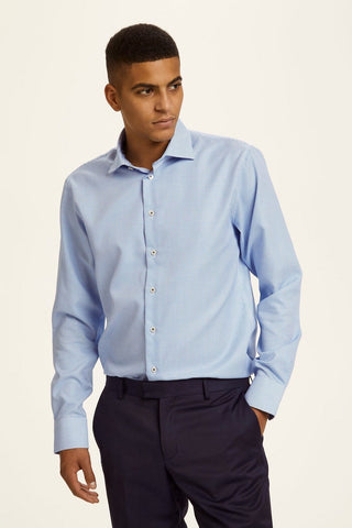 Long-Sleeved Sport Shirt Chambray Blue
