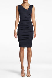 Ponte Asymmetrical Sleeveless Dress Two Colour