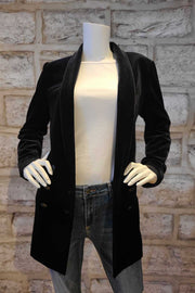 Double-Breasted Velvet Soft Jacket Black