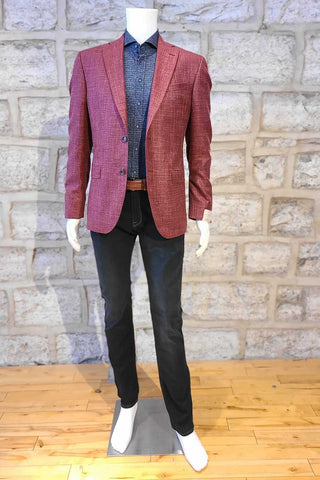 Wool-Silk-Linen Blend Sport Coat Red