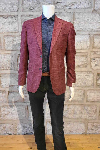 Wool-Silk-Linen Blend Sport Coat Red
