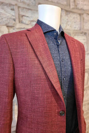 Wool-Silk-Linen Blend Sport Coat Red