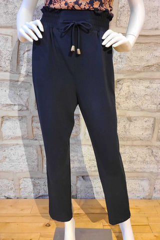 Matte-Jersey High-Waisted Pant Navy