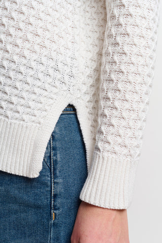 Soft and  Stylish Cable Sweater in Off White