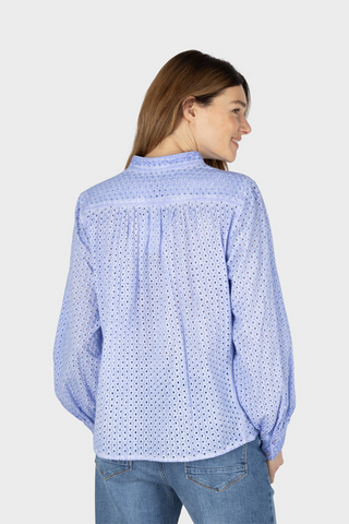 Long Sleeved Eyelet Button Down