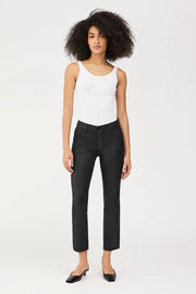 Mara Straight Ankle Mid Rise Instasculpt in Black Coated