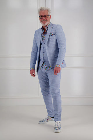 Summer Blazer in Small Blue Check