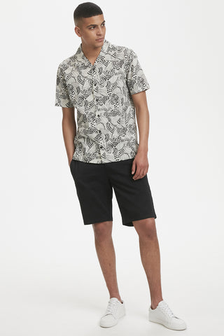 Throne Short-Sleeved Slim-Fit Shirt with Floral Print
