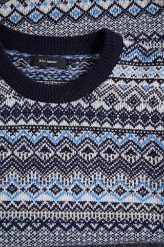 Triton Jacquard Knitted Wool Pullover
