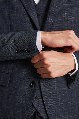 George Sport Coat in Navy/Light Army Check