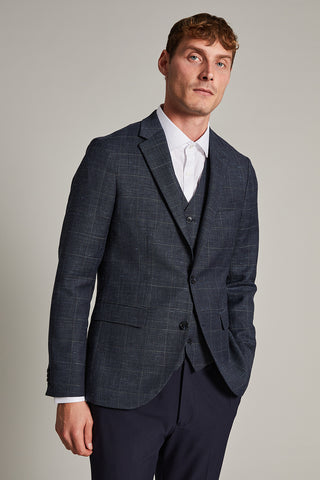 George Sport Coat in Navy/Light Army Check