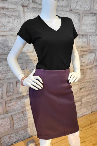 Knee-Length Pencil Skirt Plum