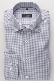Long-Sleeved Twill Shirt Modern Fit Grey-White Check
