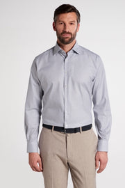 Long-Sleeved Twill Shirt Modern Fit Grey-White Check