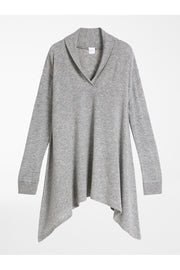 Midas Shawl Collar Swing Sweater in Platinum