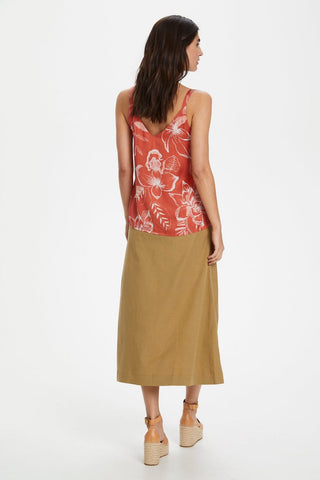 Cassis Sleeveless Tank Top Big Flower Print