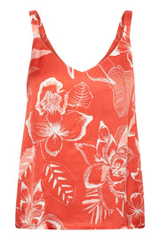 Cassis Sleeveless Tank Top Big Flower Print