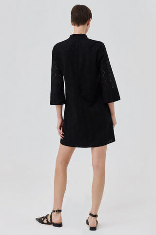 Lester Eyelet Dress in Black