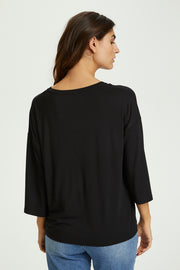 Hayde Three-Quarter-Sleeved T-Shirt Black or White