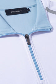 Long-Sleeved Quarter Zip Mock Neck Pullover in 2 Colours