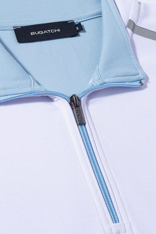 Long-Sleeved Quarter Zip Mock Neck Pullover in 2 Colours
