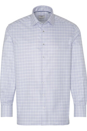 Kent Long Sleeve Dress Shirt in White/Blue Check