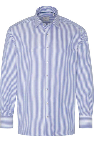 Kent Long Sleeve Dress Shirt in Blue Stripe