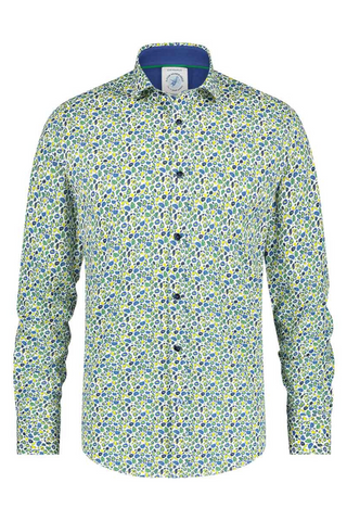 Green Pebble Print Long Sleeve Shirt