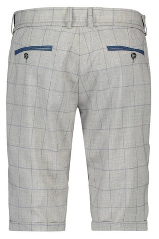 Grey Windowpane Bermuda Shorts