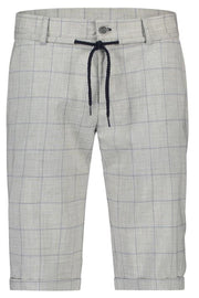 Grey Windowpane Bermuda Shorts