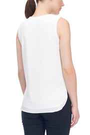 Soft-Crinkle Sleeveless Top Ivory